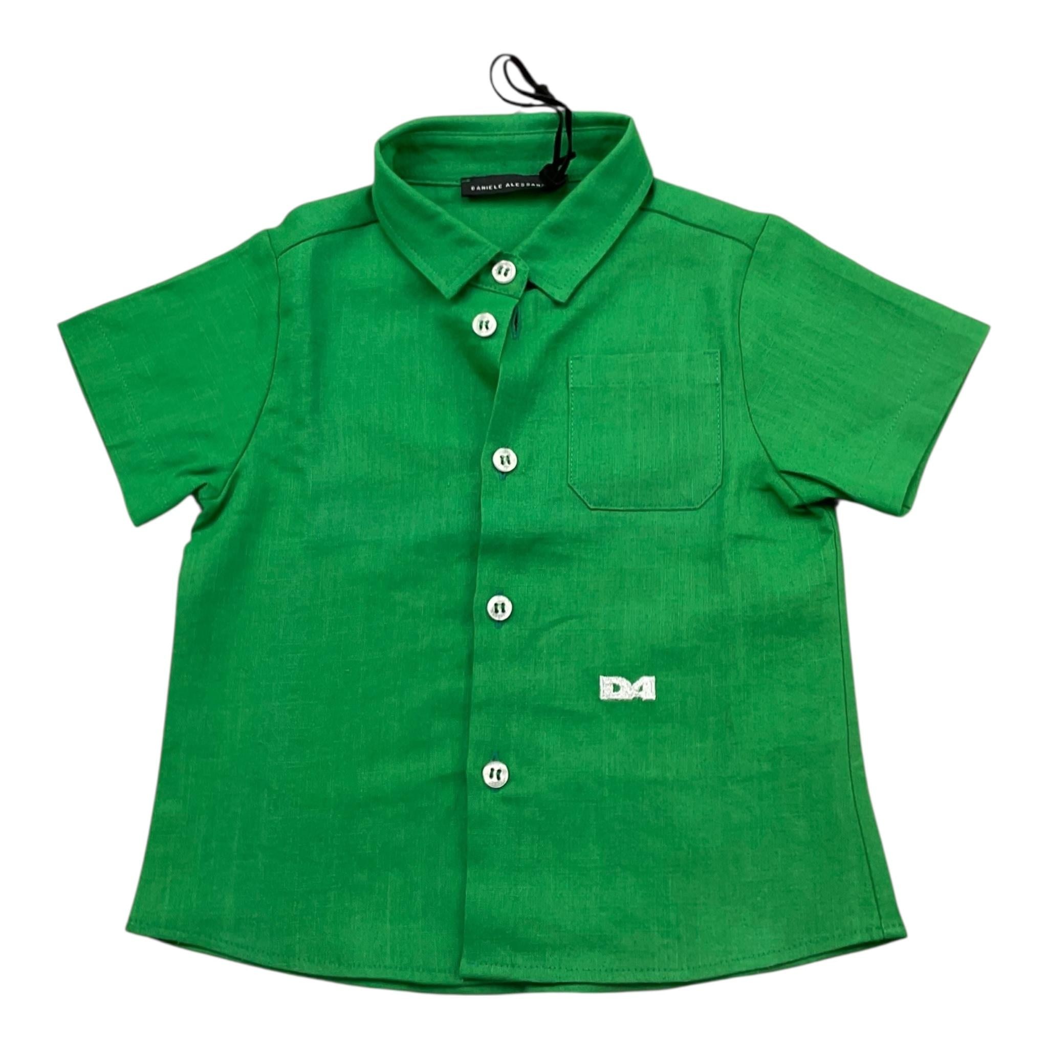 Daniele Alessandrini Camicia Tinta Unita Mezza Manica per Neonato 1296C00224 VERDE DANIELE ALESSANDRINI 