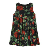 DOLCE & GABBANA abito giromanica tinta unita con stampe rose Nero per Bambina L52DX4 NERO DOLCE & GABBANA 