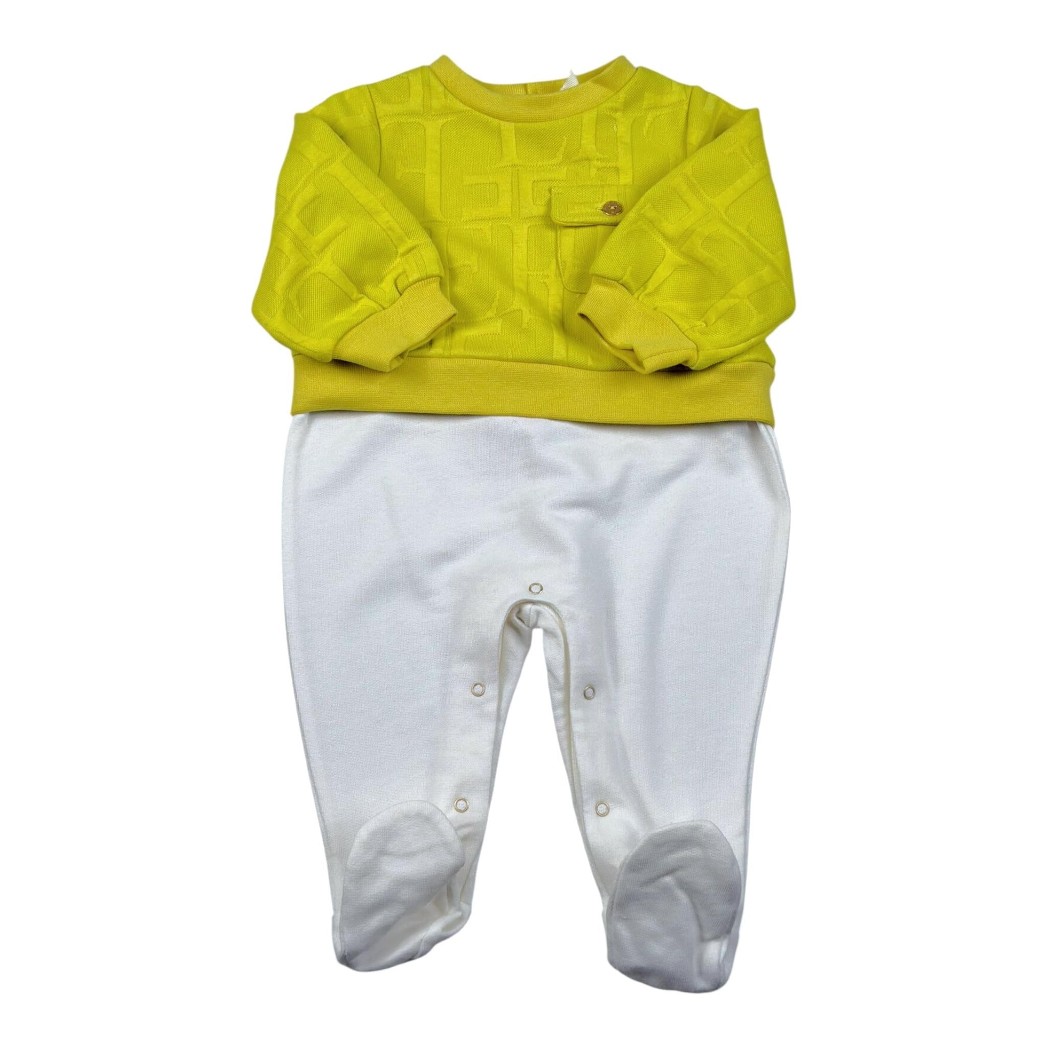 Elisabetta Franchi Tutina Biclore con Stampa per Neonata ENTU107 BIANCO/GIALLO ELISABETTA FRANCHI 