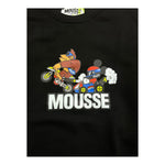 MOUSSE felpa girocollo tinta unita con stampa Nero per Bambino HKFG370B NERO MOUSSE 