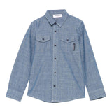 Trussardi Camicia Tinta Unita Manica Lunga In Denim per Neonato TBP25062CA AZZURRO TRUSSARDI 