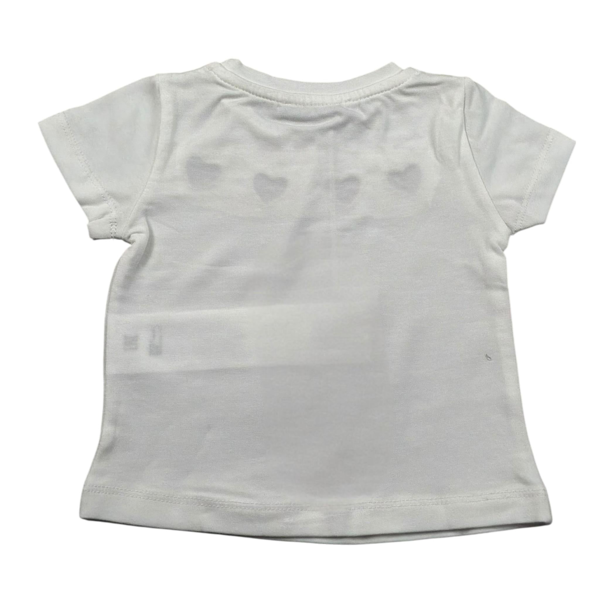 M+E' T-Shirt Girocollo tinta unita con Stampa Bianco per Neonata UE1257 BIANCO M+E' 