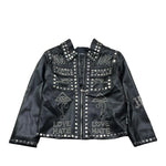 John Richmond Giubbino Ecopelle Tinta Unita con Borchie per Bambina RBP26174GB NERO JOHN RICHMOND 