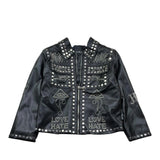 John Richmond Giubbino Ecopelle Tinta Unita con Borchie per Bambina RBP26174GB NERO JOHN RICHMOND 