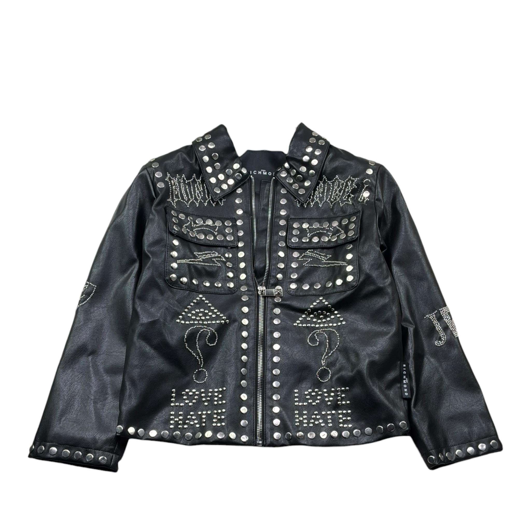 John Richmond Giubbino Ecopelle Tinta Unita con Borchie per Bambina RBP26174GB NERO JOHN RICHMOND 