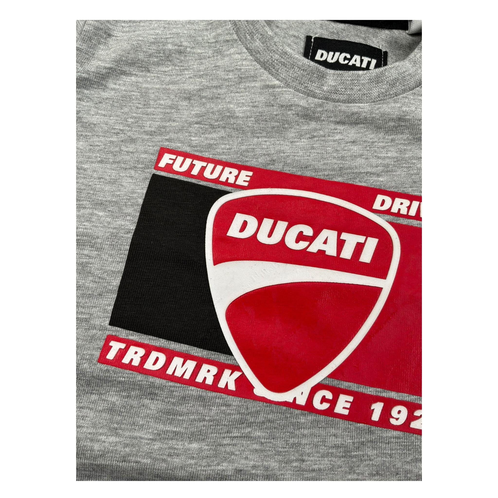 Ducati T-Shirt Girocollo Tinta Unita con Stampe per Neonato G6611 GRIGIO DUCATI 