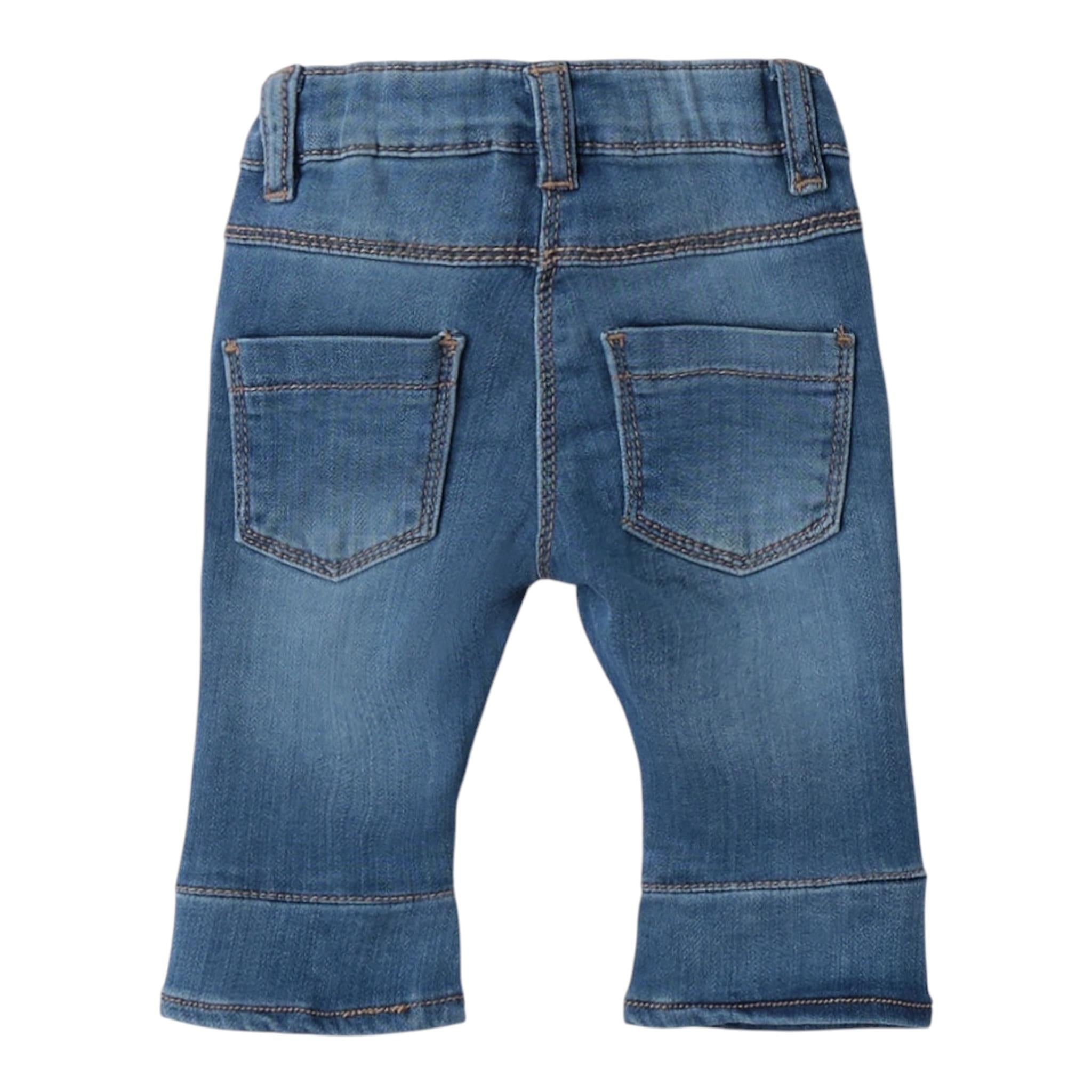 Minibanda Jeans Tinta Unita con Elastico In Vita per Neonata 3B730 BLU MINIBANDA 