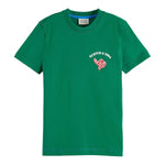 Scotch & Shrunk T-Shirt Tinta Unita Girocollo con Stampa per Bambino 180564 VERDE SCOTCH & SHRUNK 