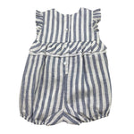 J.O. Milano Pagliaccetto Bicolore con Fantasia A Righe per Neonata 171B4 BIANCO/BLU J.O. MILANO 