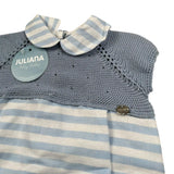 Juliana Pagliaccetto Mezza Manica Fantasia A Righe Azzurro Polvere per Neonato 25169X AZZURRO POLVERE JULIANA 