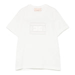 Elisabetta Franchi T-Shirt Girocollo Tinta Unita con Trafori per Bambina EFTS228X PANNA ELISABETTA FRANCHI 