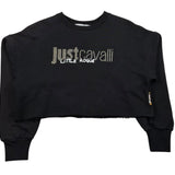 Just Cavalli Felpa Chiusa Girocollo Tinta Unita Modello Crop per Bambina JGP26174FE NERO JUST CAVALLI 