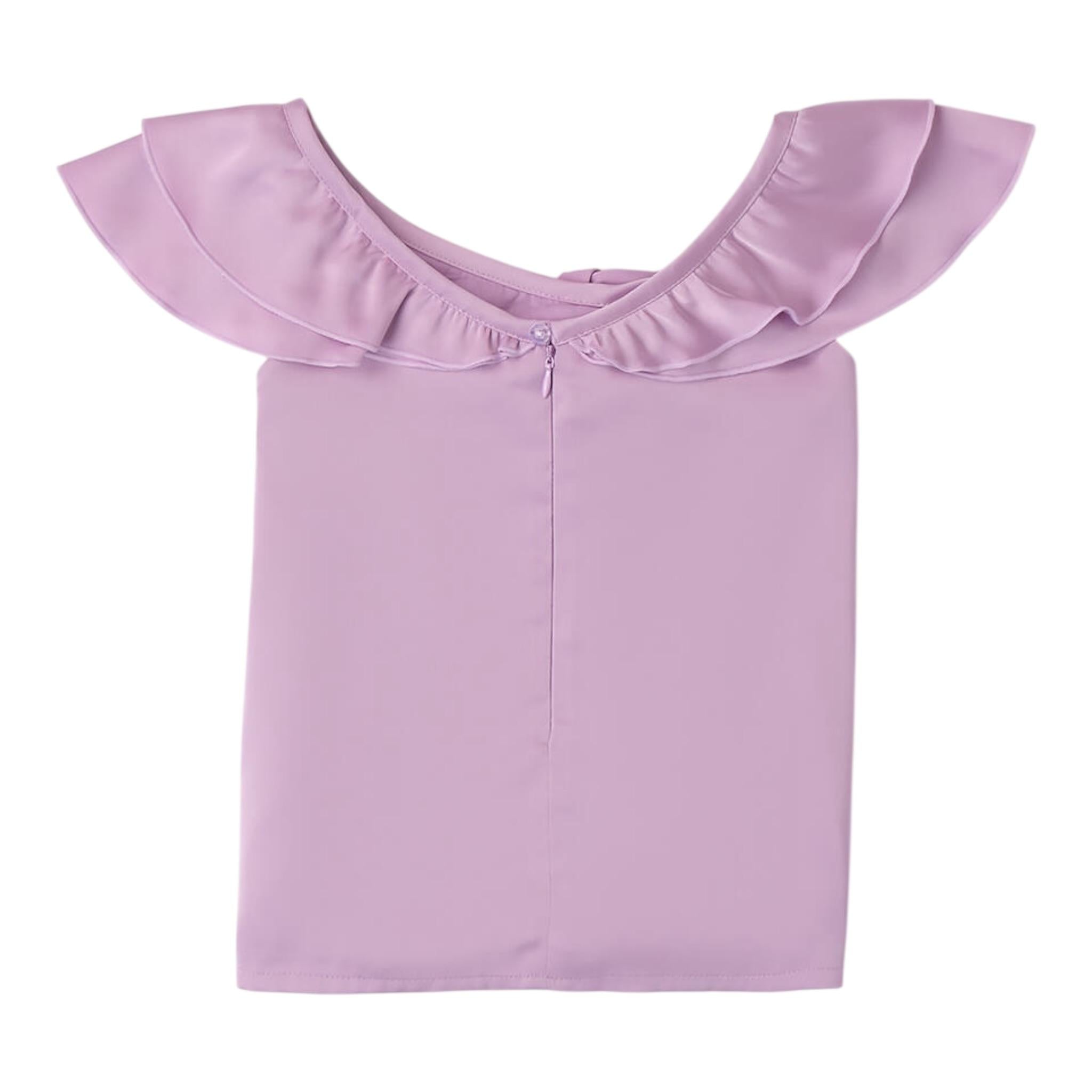 Sarabanda Camicia Giromanica Tinta Unita per Bambina 08567 LILLA SARABANDA 