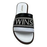 Twinset Ciabatta Tinta Unita con Logo per Bambina 241GCJ020 NERO TWINSET 