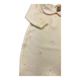 LITTLE BEAR tutina manica lunga tinta unita cn ricami in contrasto Panna per Neonata 9115A PANNA LITTLE BEAR 