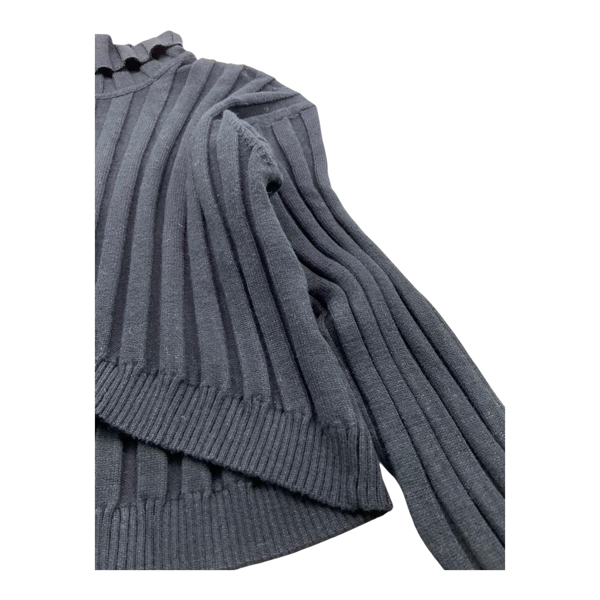 MET maglia tinta unita a costine collo alto Nero per Bambina ME452 NERO MET 