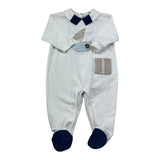 I Delfi Tutina Manica Lunga Tinta Unitacon Profili In Contrasto per Neonato 25P5310 BIANCO I DELFI 