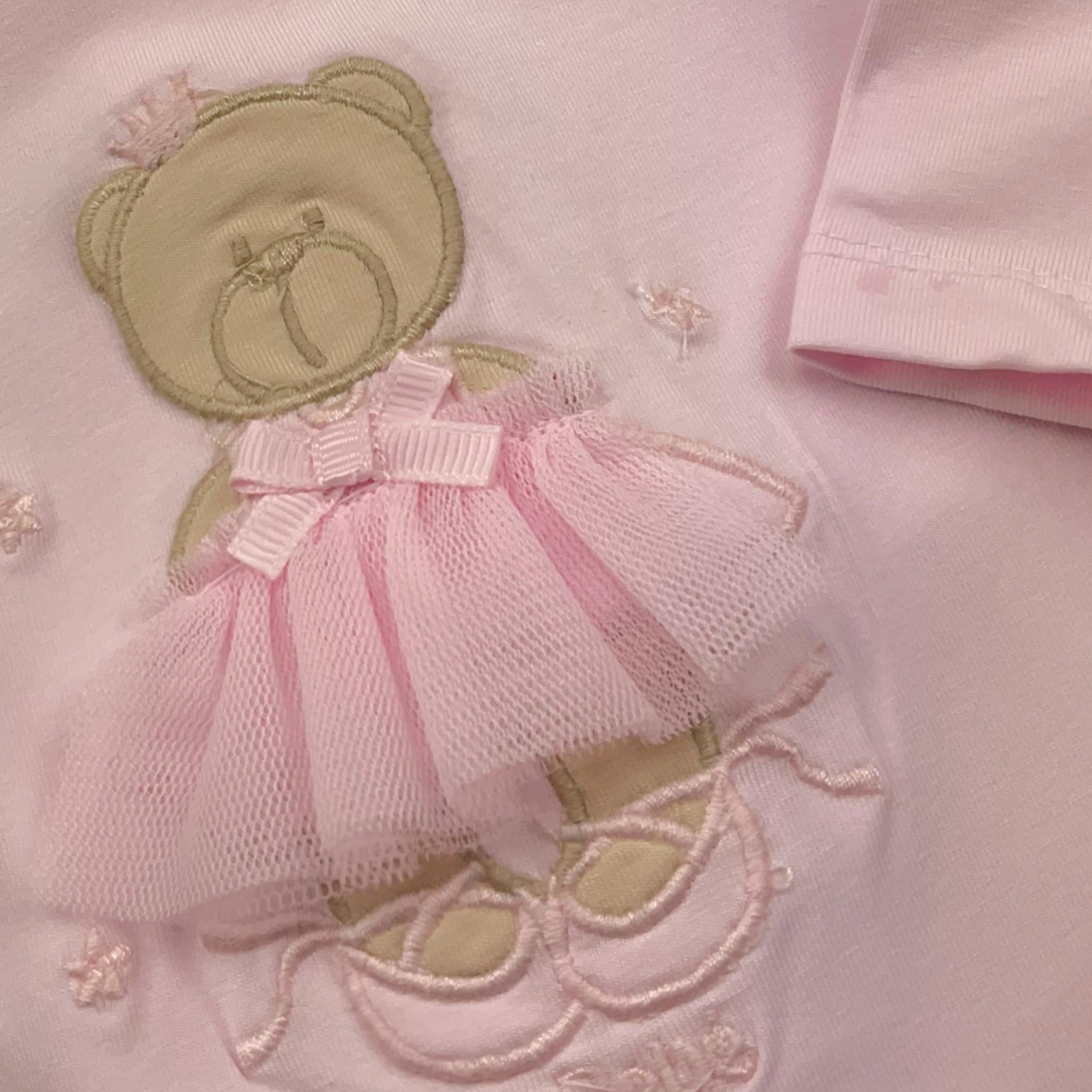 Le Bebe' Tutina Tinta Unita con Stampa per Neonata LBG5690 ROSA LE BEBE' 