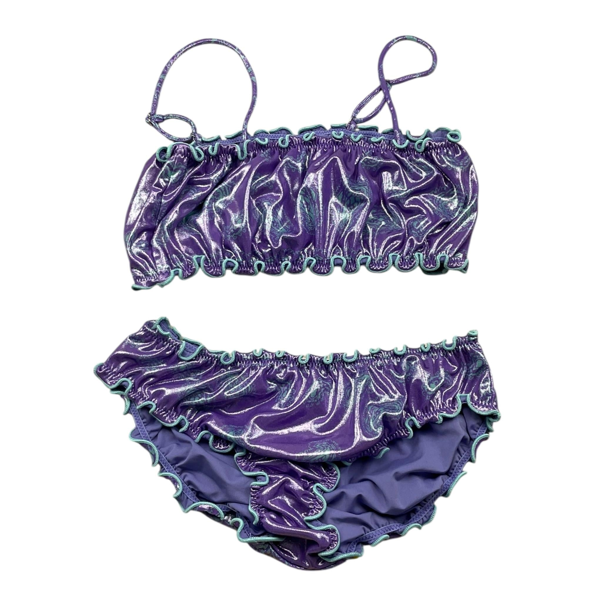 F**K Costume 2 Pezzi Tinta Unita Fascia-Slip per Bambina FK2193299 VIOLA F**K 