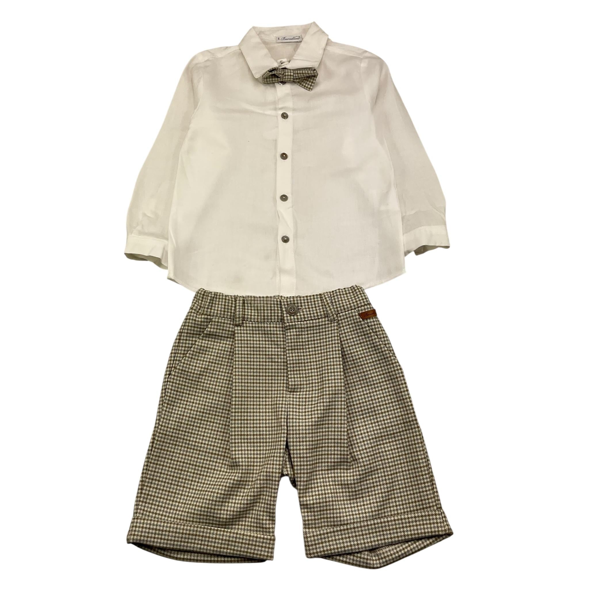 BARCELLINO completo 3 pezzi camicia-bermuda-papillon Bianco per Neonato 105605 BIANCO BARCELLINO 