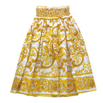 Dolce & Gabbana Gonna Tinta Unita con Fantasia Rose per Bambina L55I27 BIANCO DOLCE & GABBANA 