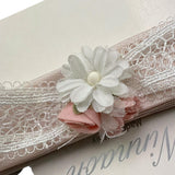 Ninnaoh Fascia Tinta Unita con Fiore per Neonata E25FA10 BIANCO NINNAOH 