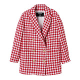 Balmain Cappotto Bicolore con Fantasia per Bambina BW2A24 BIANCO/ROSSO BALMAIN 