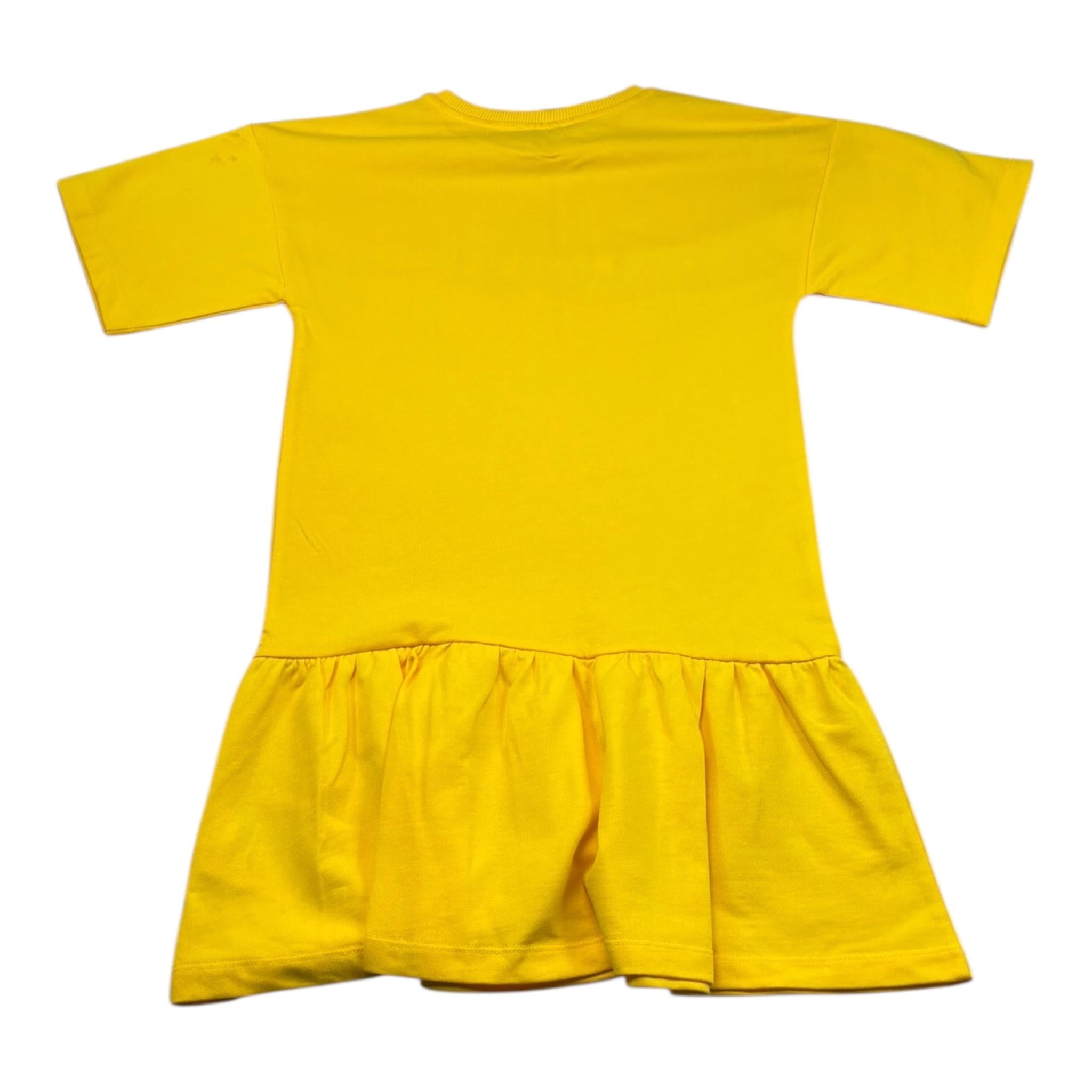 Moschino Abito Mezza Manica Tinta Unita con Stampa per Bambina HDV0HL GIALLO MOSCHINO 