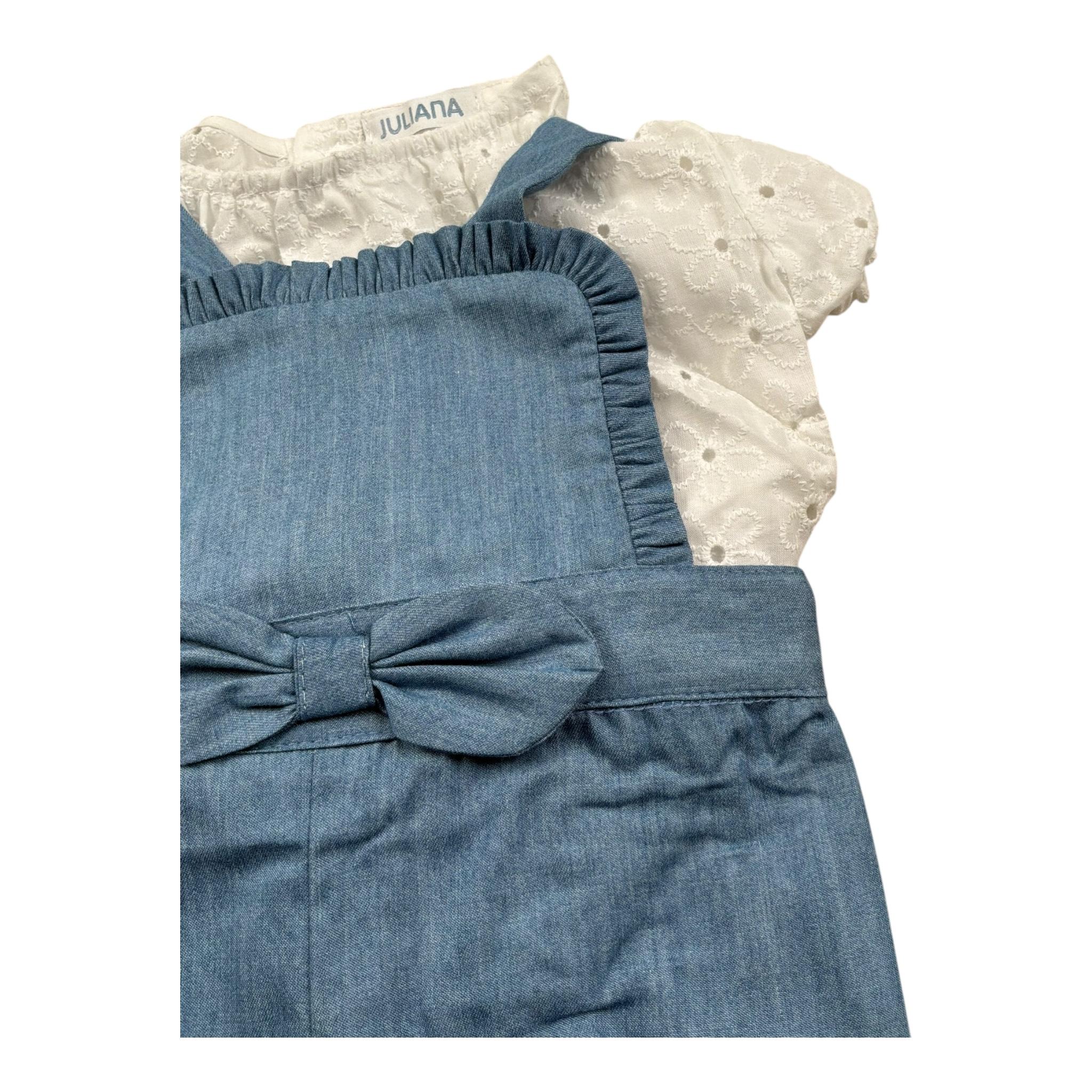 Juliana Completo 2 Pezzi Camicia-Salopettr per Neonata 25104 BLU JULIANA 