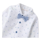 Mini Banda Camicia Manica Lunga tinta unita con Papillon Bianco per Neonato 3B600X BIANCO MINI BANDA 