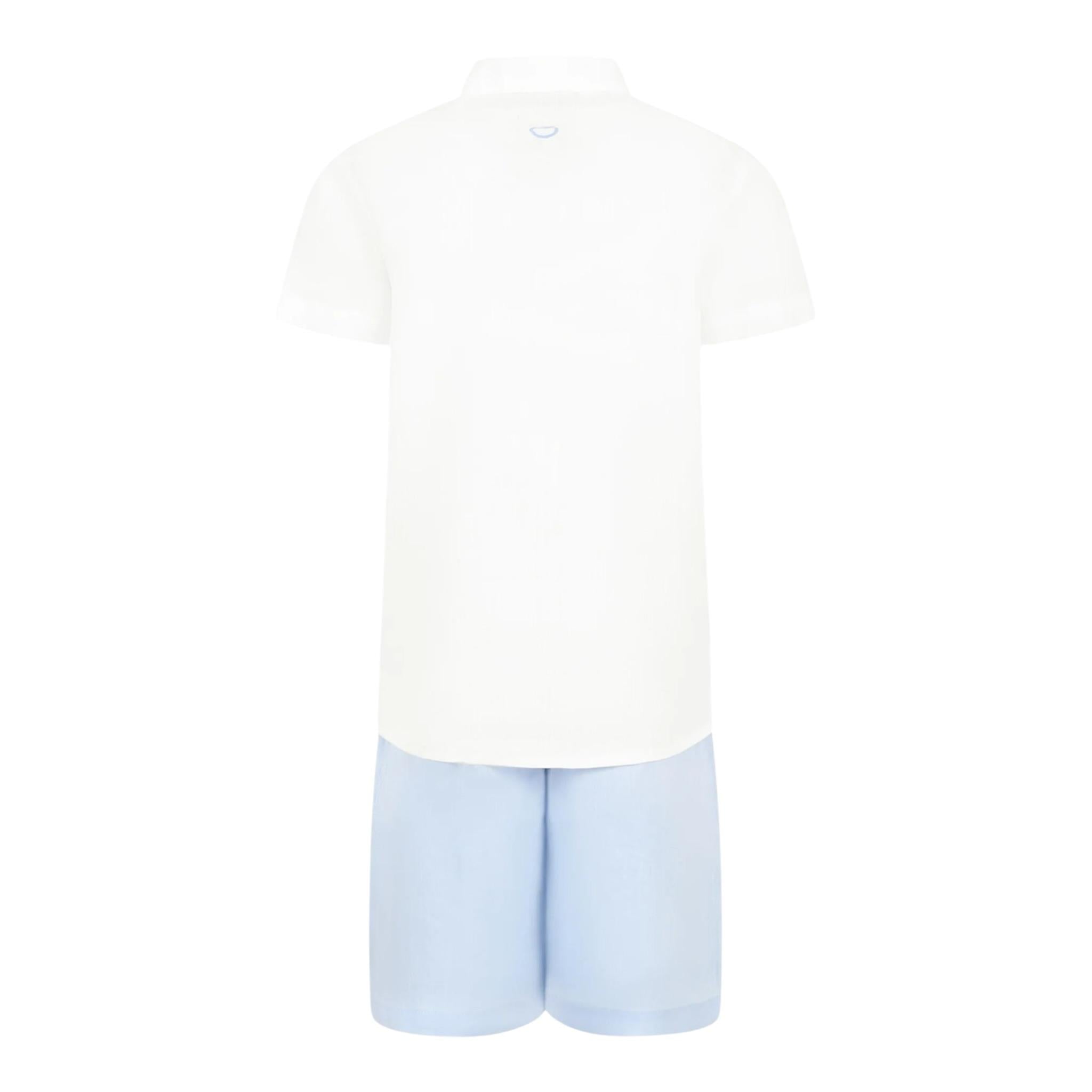 Trussardi Completo 2 Pezzi Bicolore Camicia-Bermuda Bianco/Azzurro per Bambino TBP25013CLX BIANCO/AZZURRO TRUSSARDI 