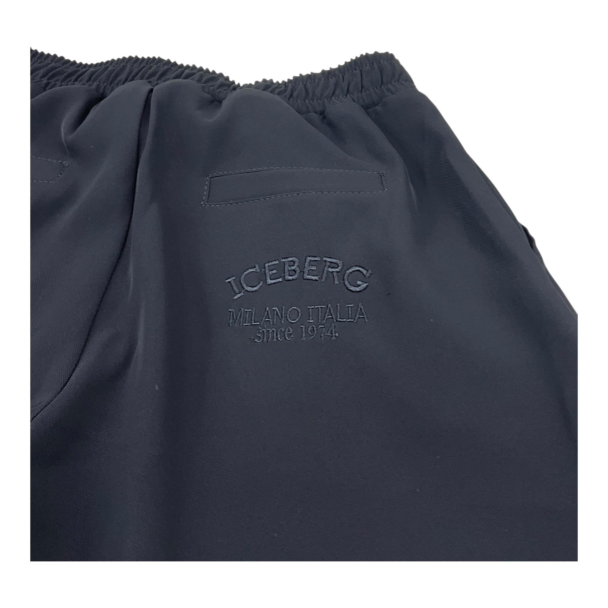 Iceberg Pantalone Tinta Unita con Elastico In Vita per Bambina PTICE5156J NERO ICEBERG 