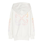 Off-White Felpa Tinta Unita con Cappuccio per Bambina OGBB002S24 BIANCO OFF-WHITE 