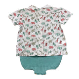 Juliana Completo 2 Pezzi Camicia-Salopette per Neonato 24201 BIANCO/VERDE JULIANA 