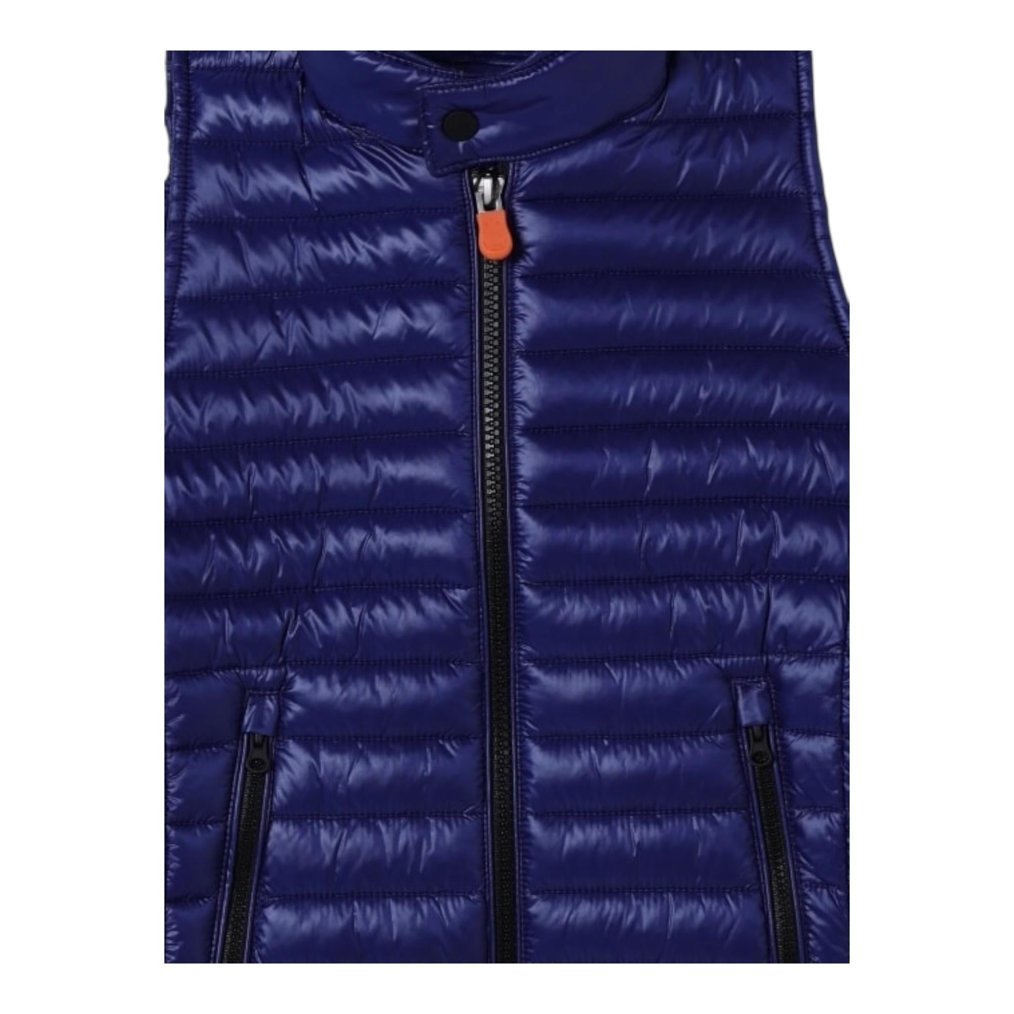 Save The Duck Giubbino Smanicato Tinta Unita con Zip per Bambino J82136X BLU SAVE THE DUCK 