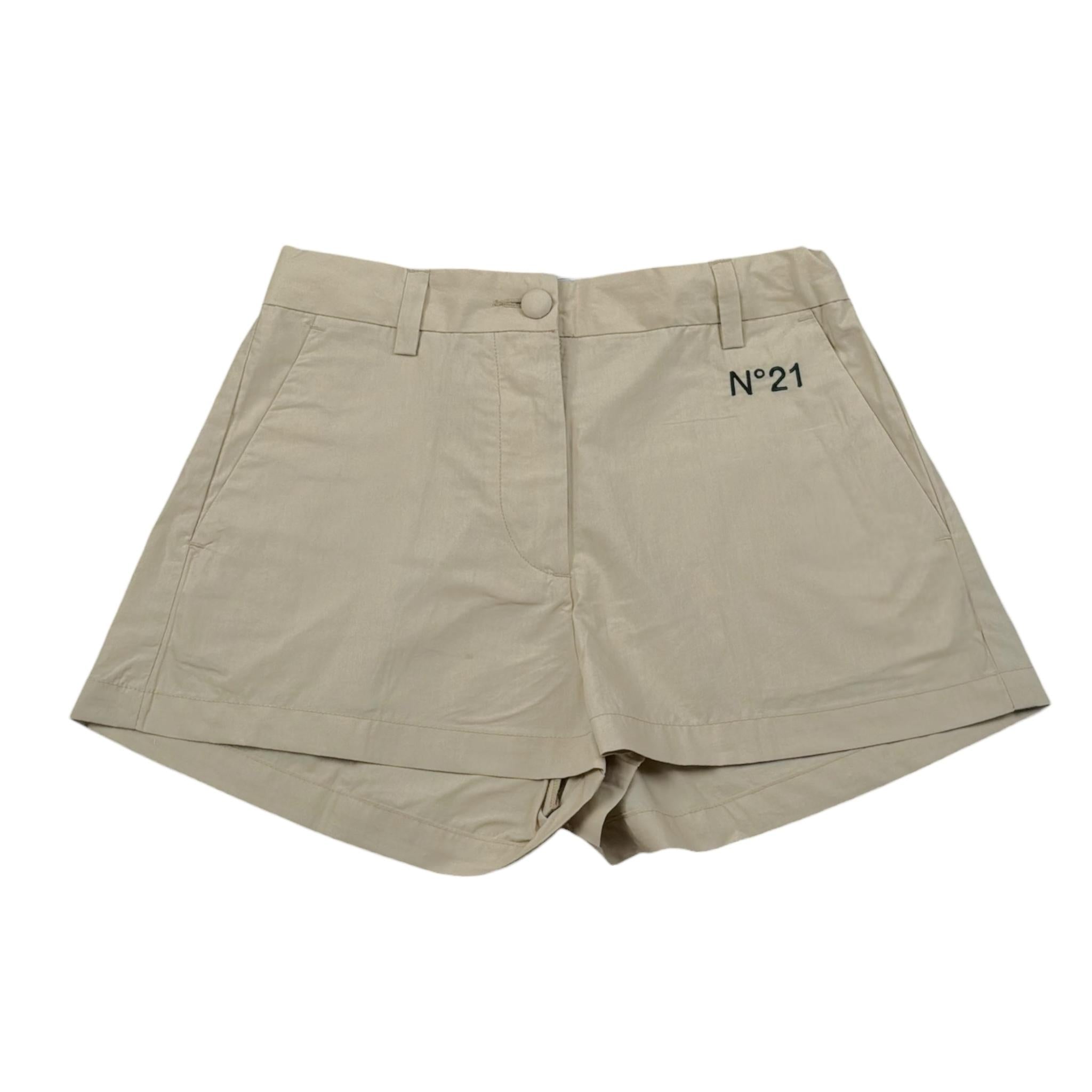 N°21 Short Tinta Unita con Logo per Bambina N2101D BEIGE N°21 