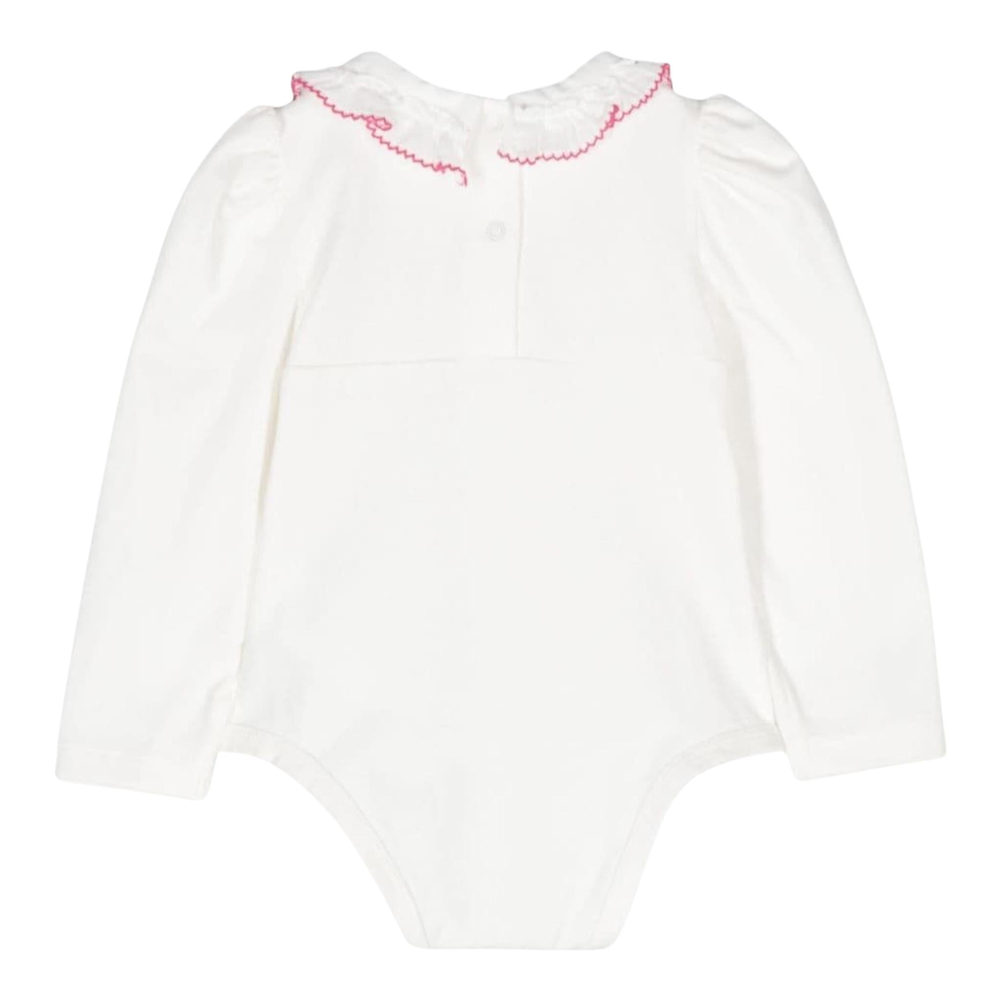 Monnalisa Body Tinta Unita con Colletto per Neonata 37D300 BIANCO MONNALISA 