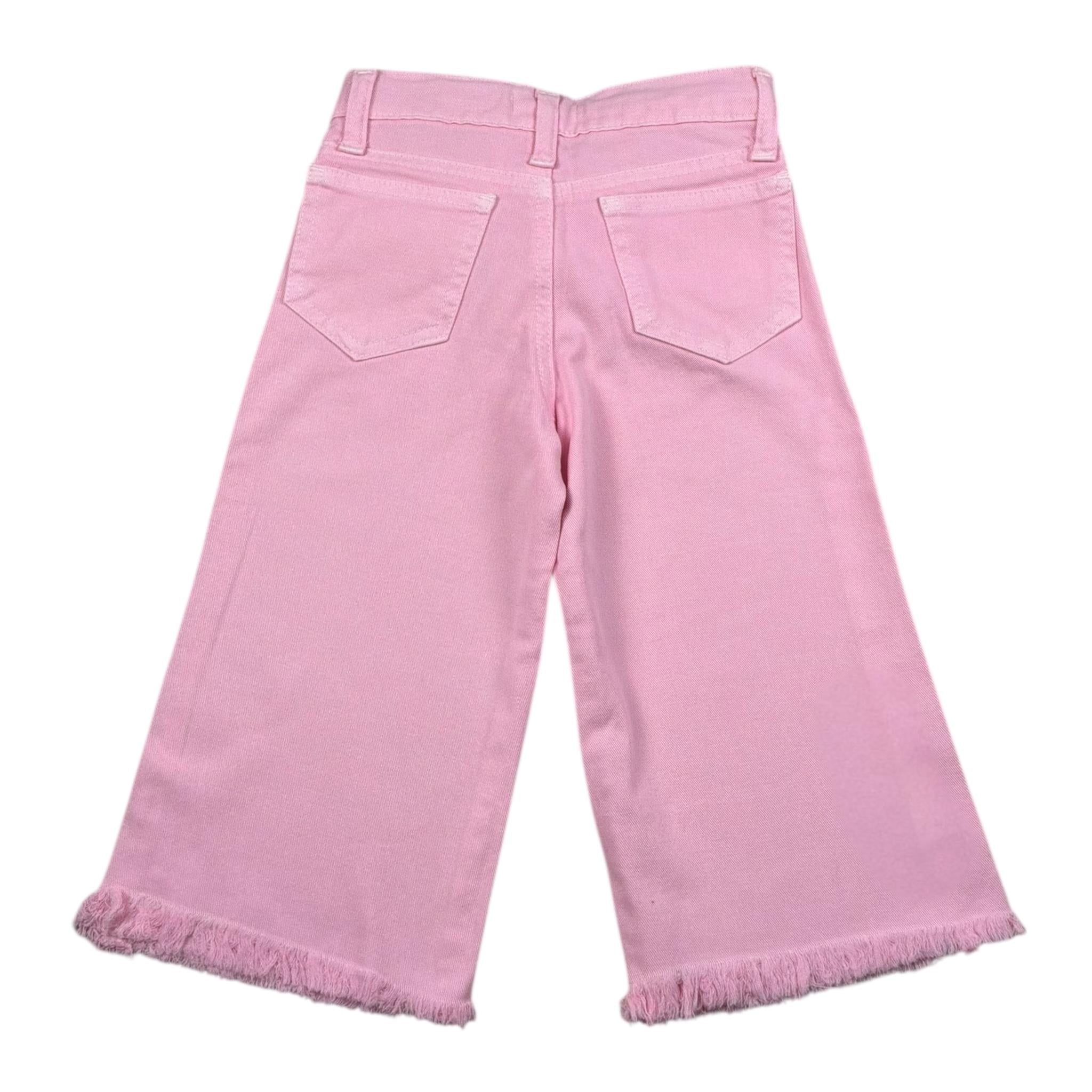 M+E' Jeans Tinta Unita Modello Palazzo per Bambina UE1703 ROSA M+E' 