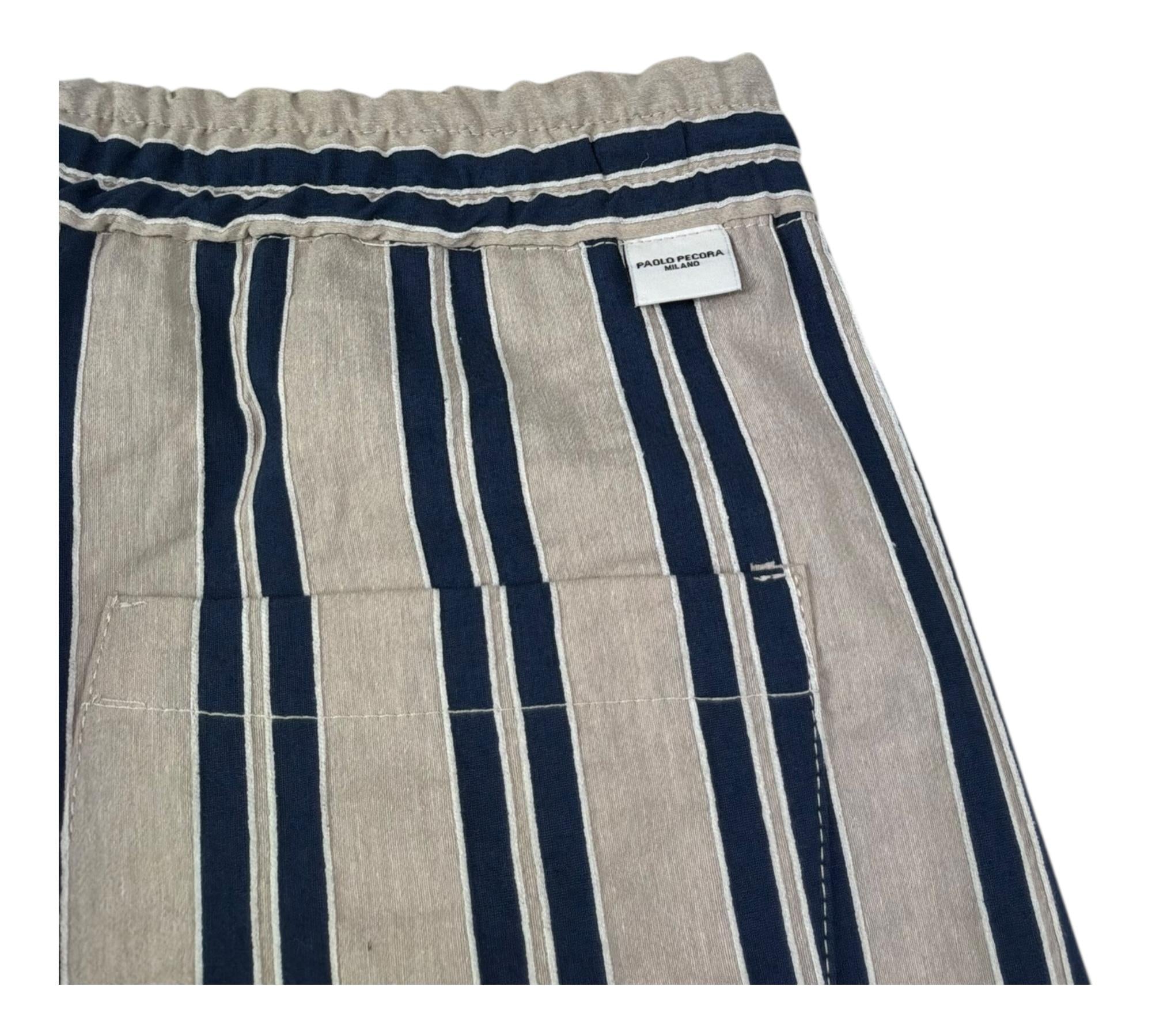 Paolo Pecora Pantalone Fantasia A Righe con Elastico In Vita per Bambino PP4299 BEIGE PAOLO PECORA 