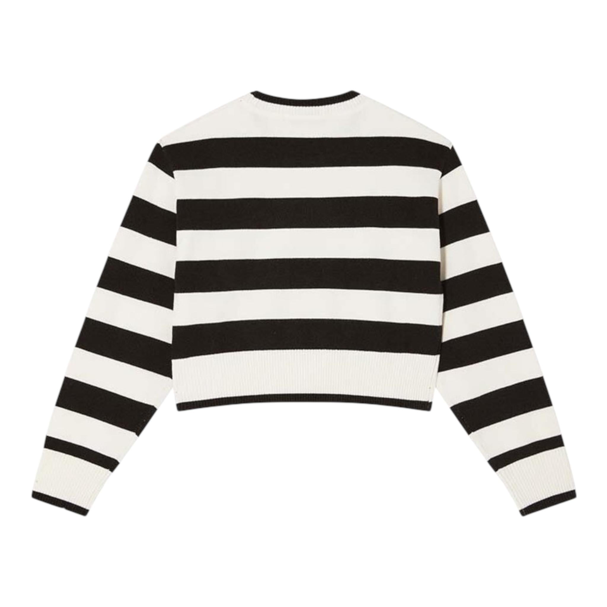 Patrizia Pepe Maglia Bicolore con Fantasia A Righe per Bambina 7K0048 BIANCO/NERO PATRIZIA PEPE 