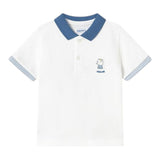 Guess Polo Tinta Unita Mezza Manica con Colletto In Contrasto per Neonato 1108 BIANCO GUESS 