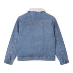 NAME.IT giubbino in denim tinta unita con pelliccia Azzurro per Bambino 13235075 AZZURRO NAME.IT 