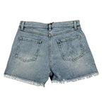 Patrizia Pepe Short In Denim Tinta Unita con Logo per Bambina 7P0377X AZZURRO PATRIZIA PEPE 