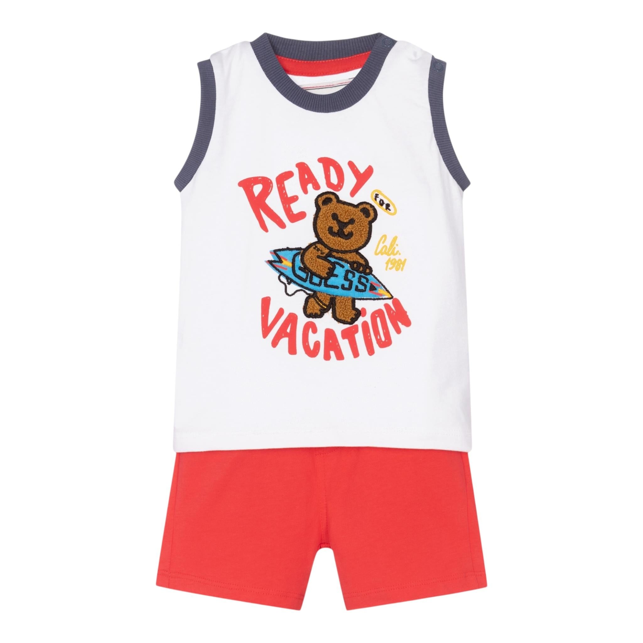 Guess Complet 2 Pezzi Canotta-Bermuda Bicolore per Neonato I2GG05K8HM3 BIANCO GUESS 