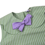 Ilfarobimbi Camicia Tinta Unita con Applicazione Fiocco per Bambina IFB50156 VERDE ILFAROBIMBI 
