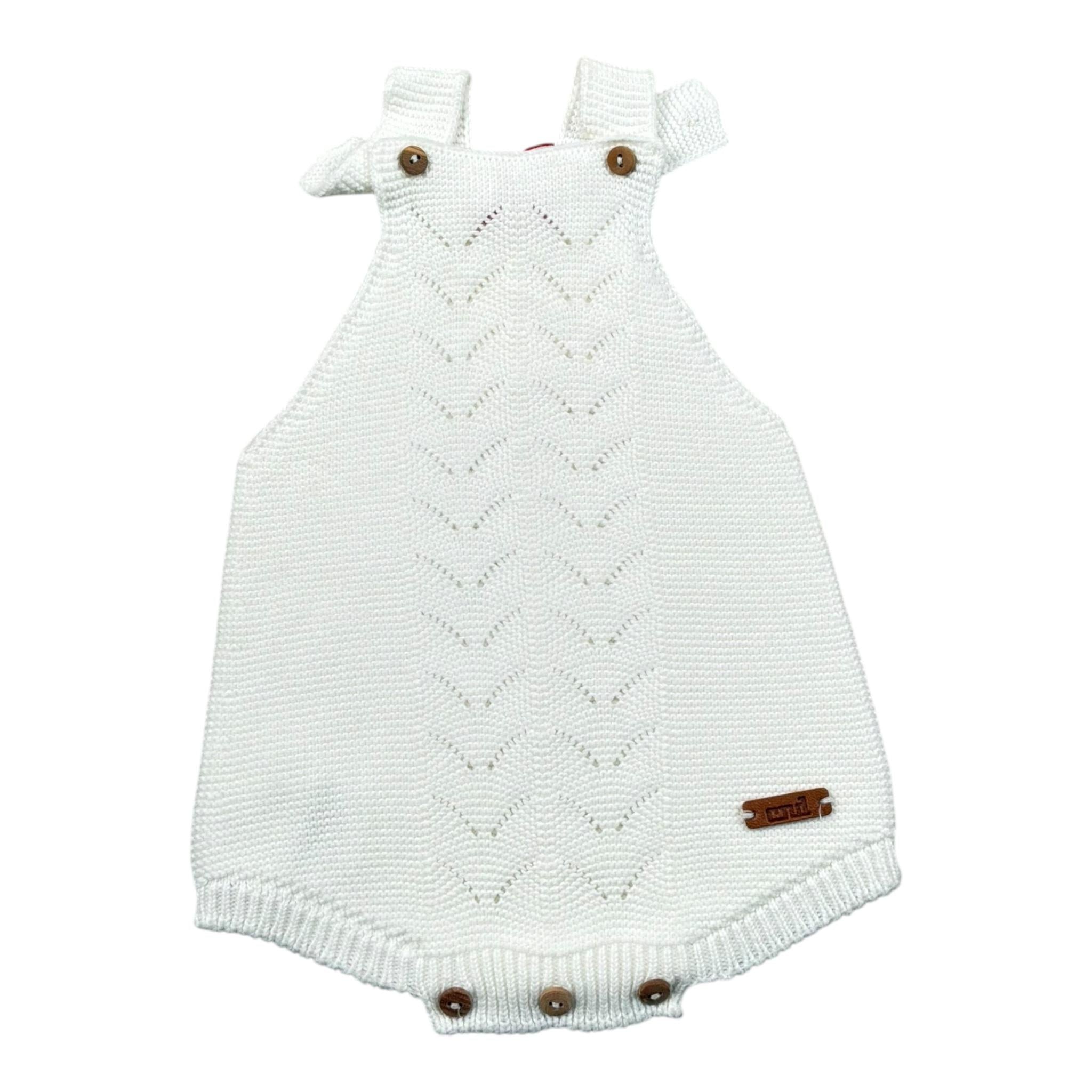 Cnd Pagliaccetto Tinta Unita con Ricami per Neonato 55935010 BIANCO CND 