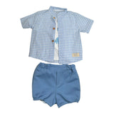 Valentina Bebes Completo 3 Pezzi T-Shirt-Camicia-Bermuda per Bambino LOVE20J AZZURRO VALENTINA BEBES 