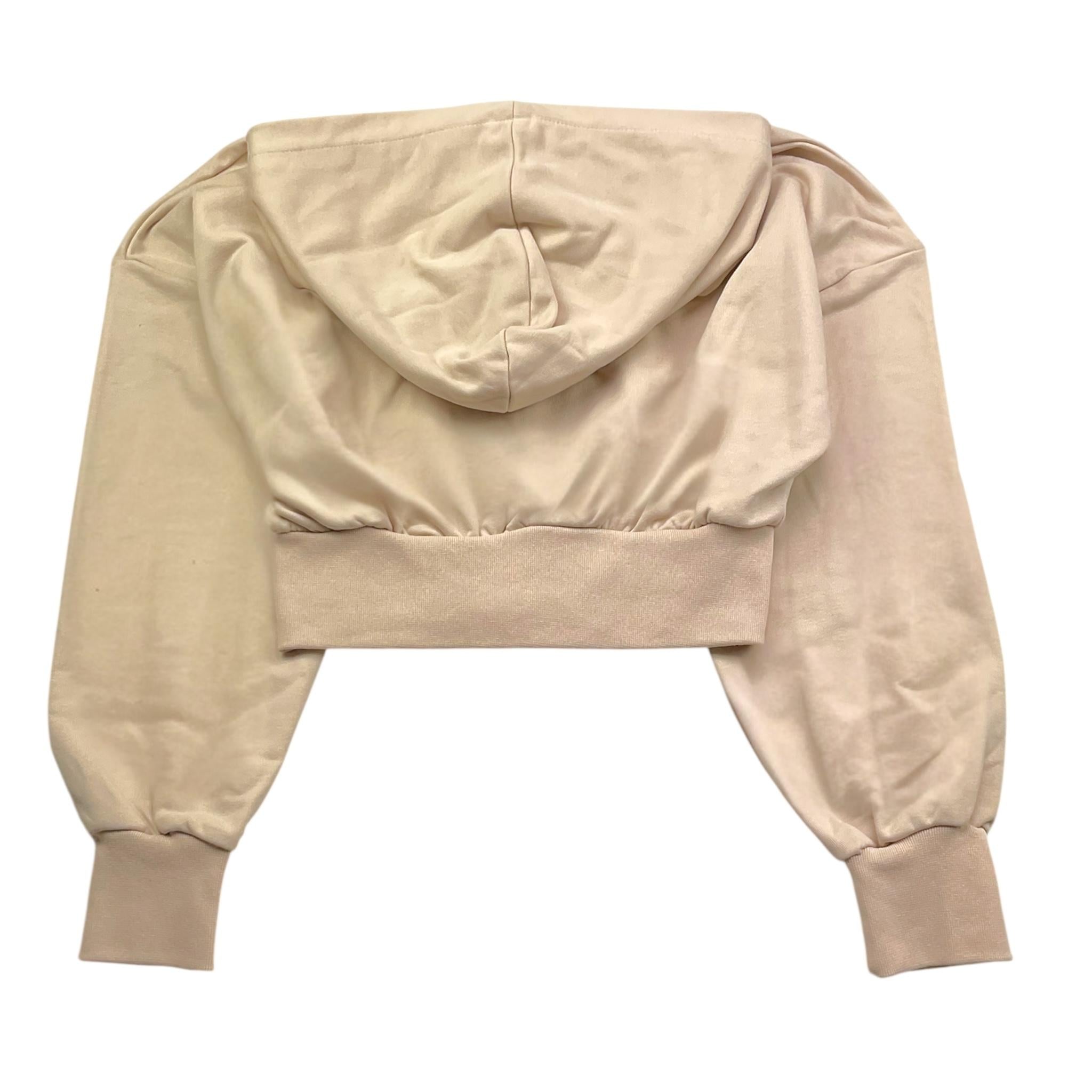 Janice Felpa Tinta Unita con Zip E Cappuccio per Bambina JN616R BEIGE JANICE 