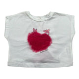 M+E' T-Shirt Girocollo Tinta Unita con Stampa per Neonata UE1383 BIANCO M+E' 