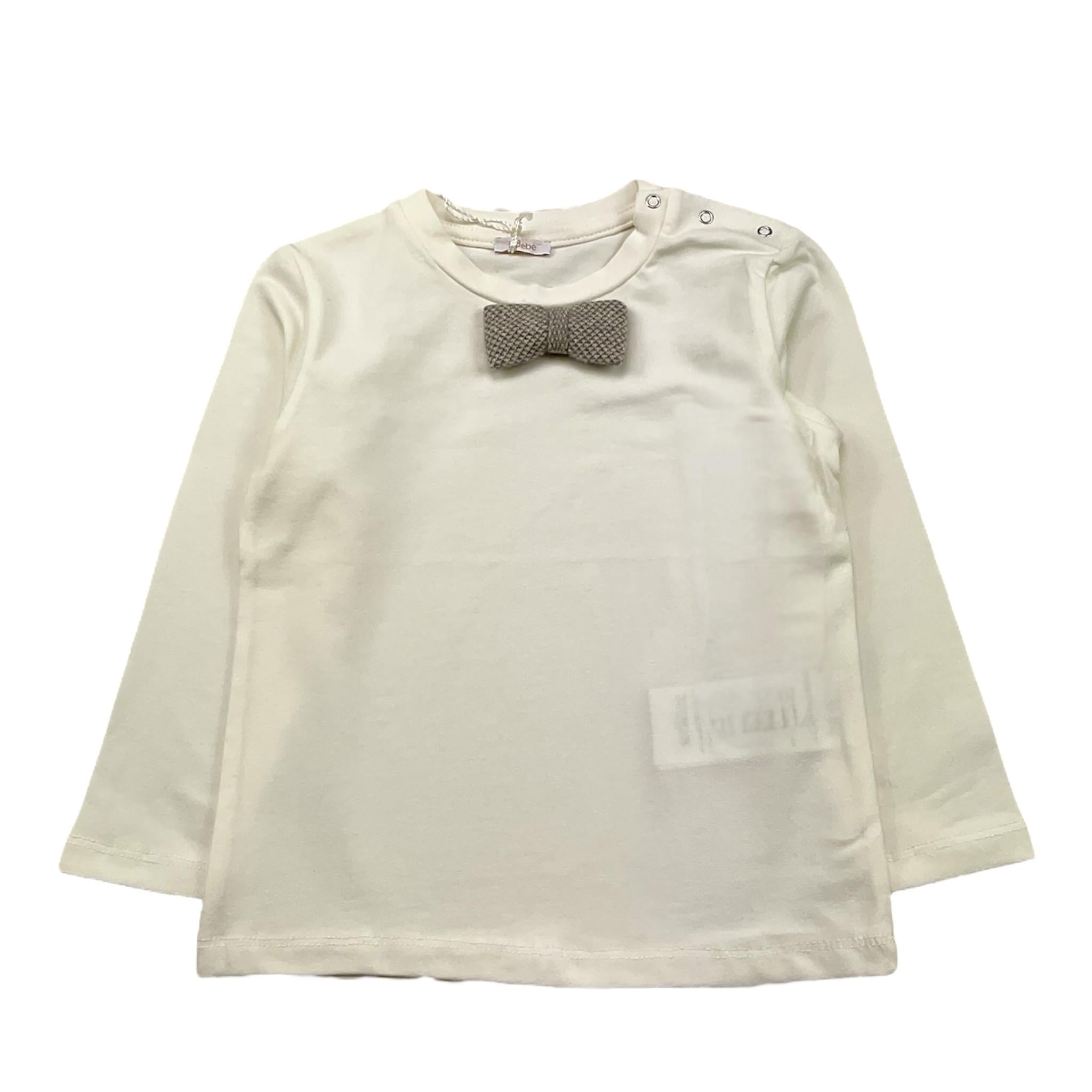 LE BEBE' shirt tinta unita girocollo con papillon Bianco per Neonato LBB4810 BIANCO LE BEBE' 